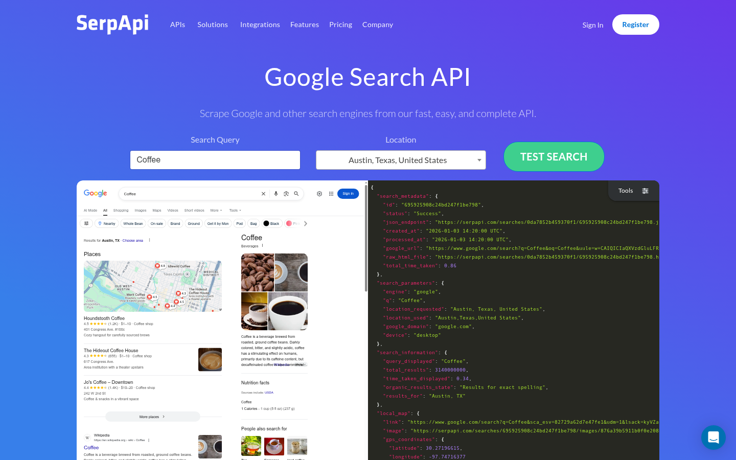 Homepage of the website, as captured