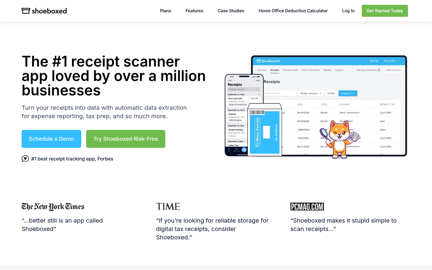 Homepage of the website, as captured