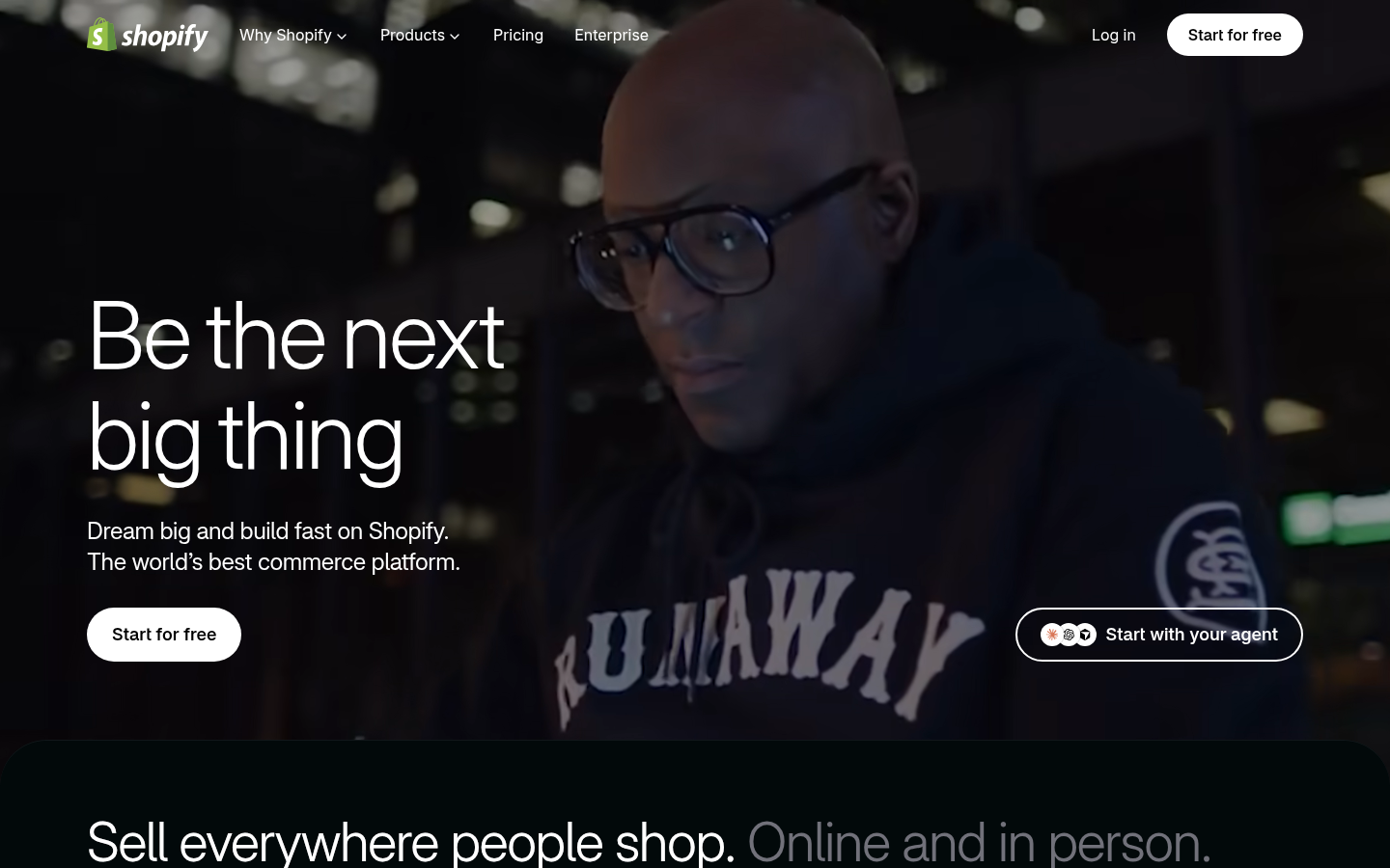 Homepage of the website, as captured