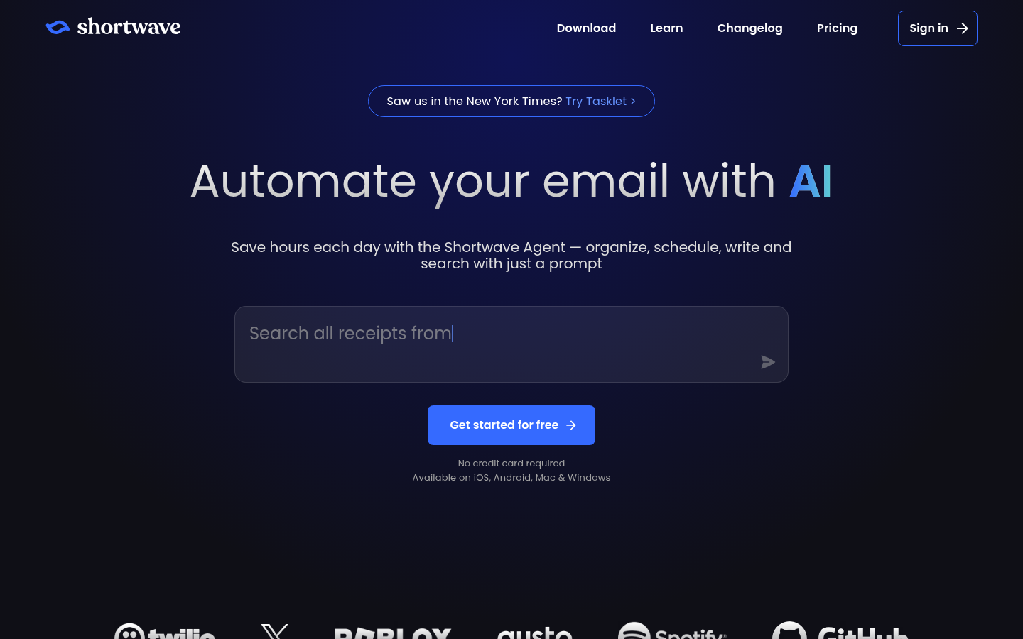 Homepage of the website, as captured