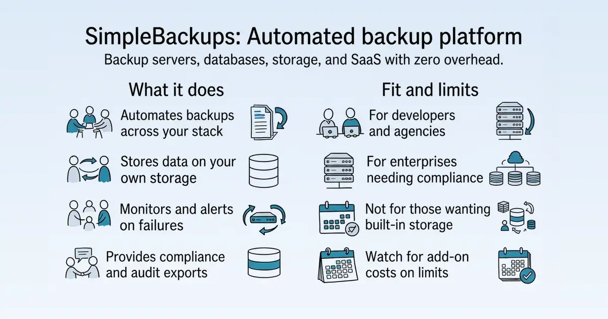 SimpleBackups at a glance
