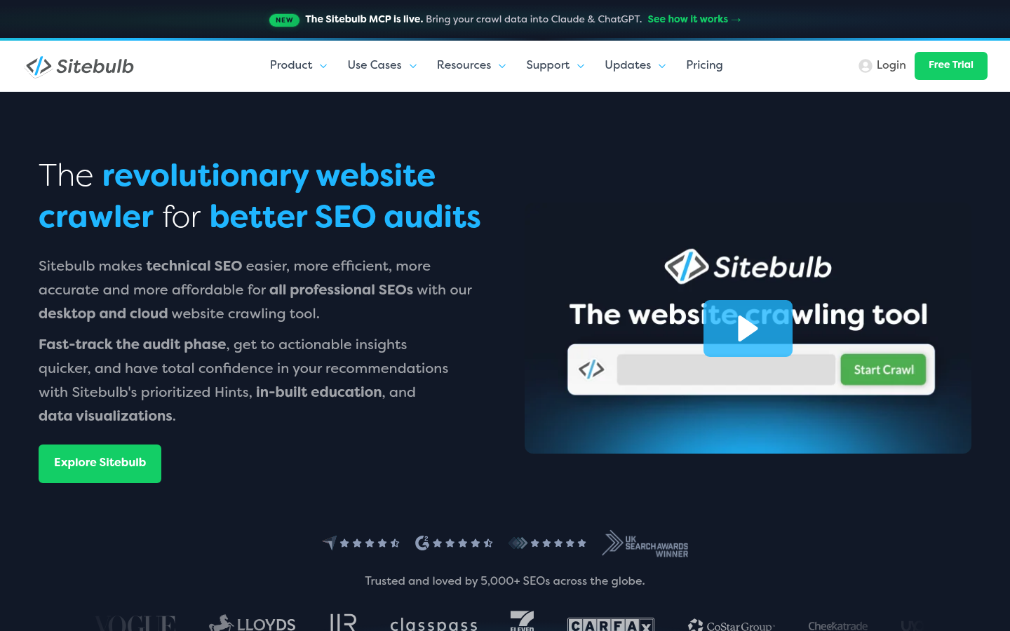 Homepage of the website, as captured