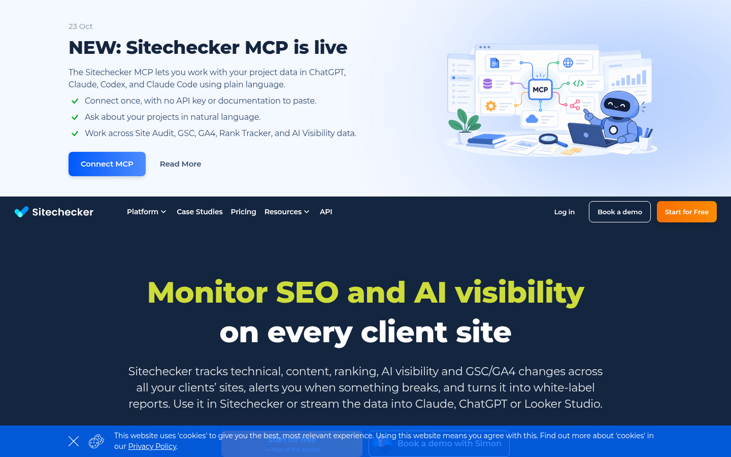 Homepage of the website, as captured
