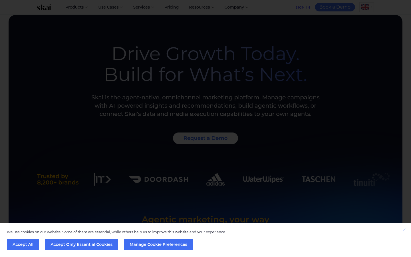 Homepage of the website, as captured