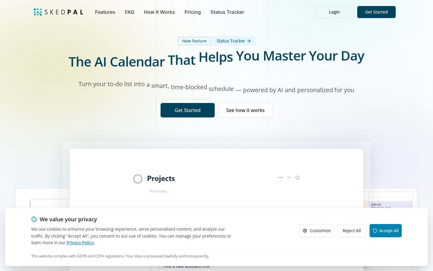 Homepage of the website, as captured