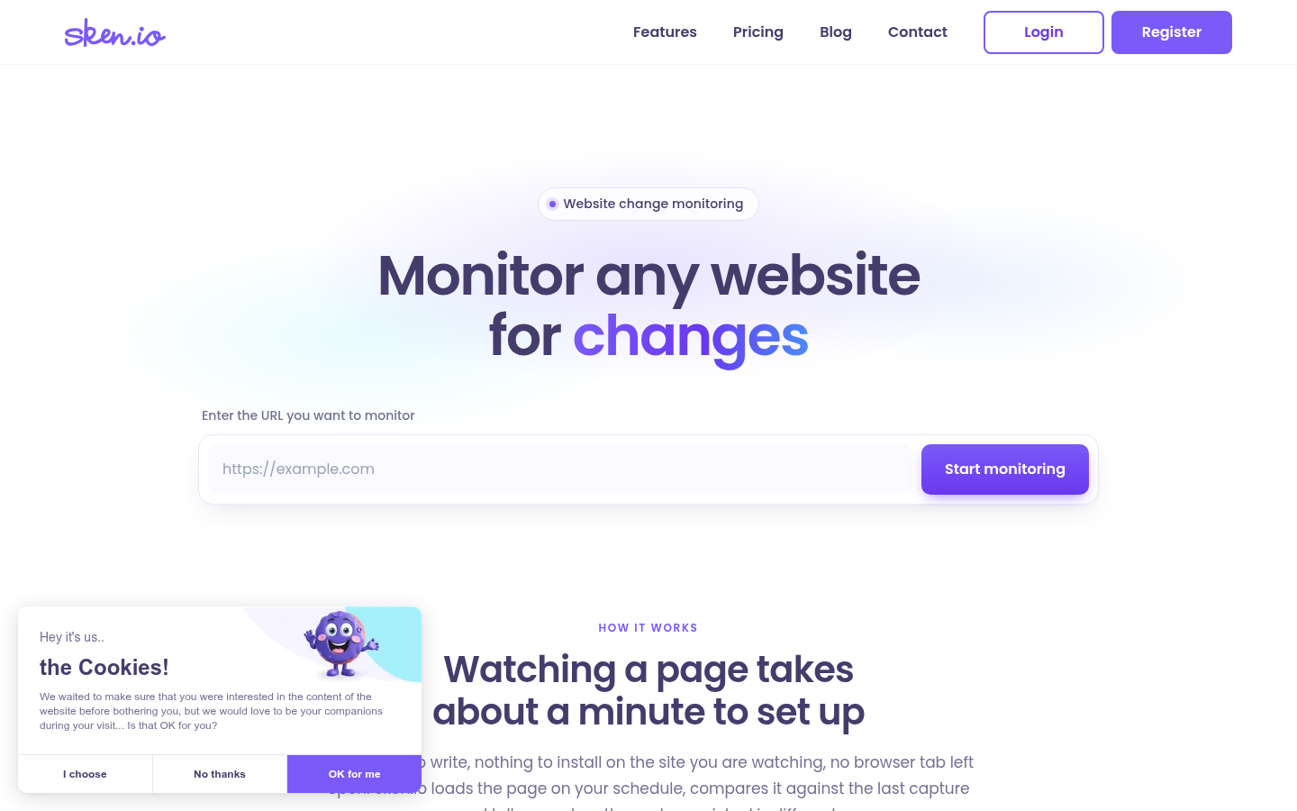 Homepage of the website, as captured
