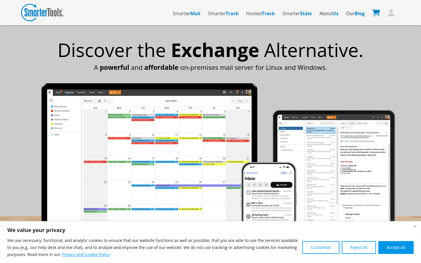 Homepage of the website, as captured