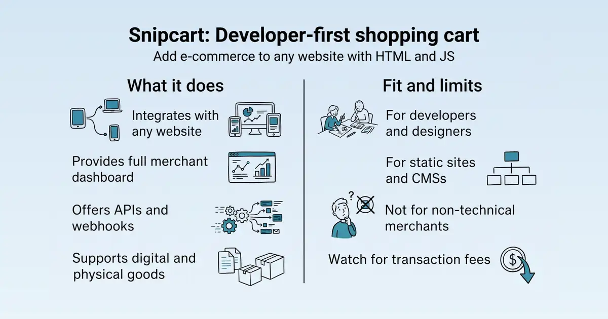 Snipcart at a glance
