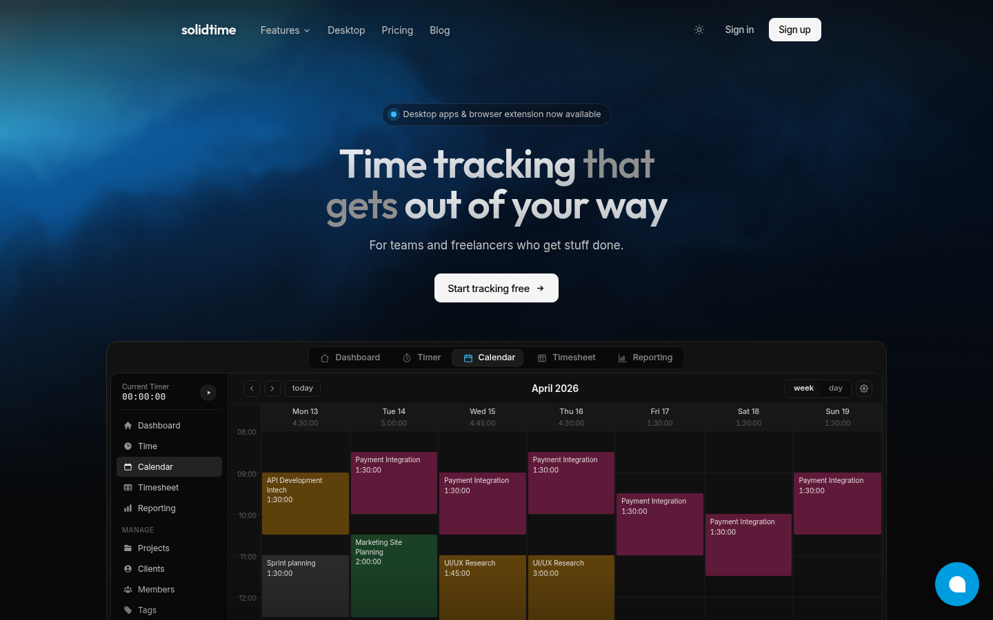 Homepage of the website, as captured