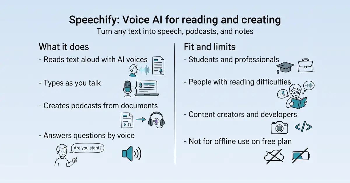 Speechify at a glance
