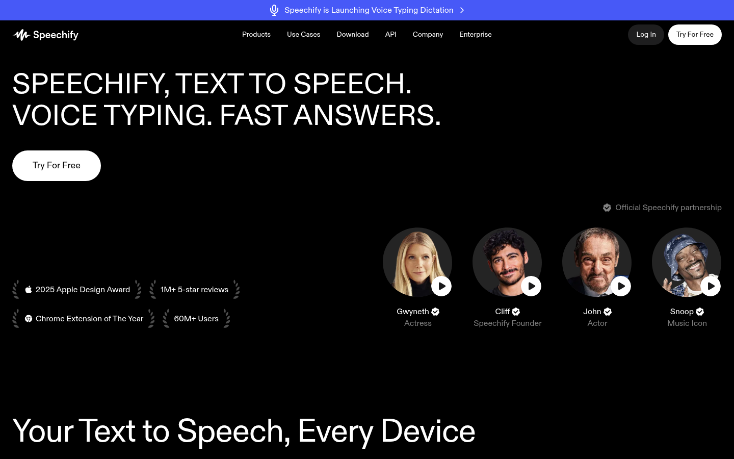 Homepage of the website, as captured