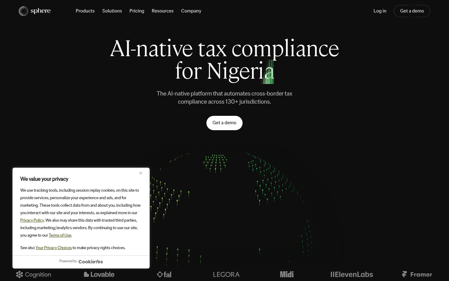 Homepage of the website, as captured