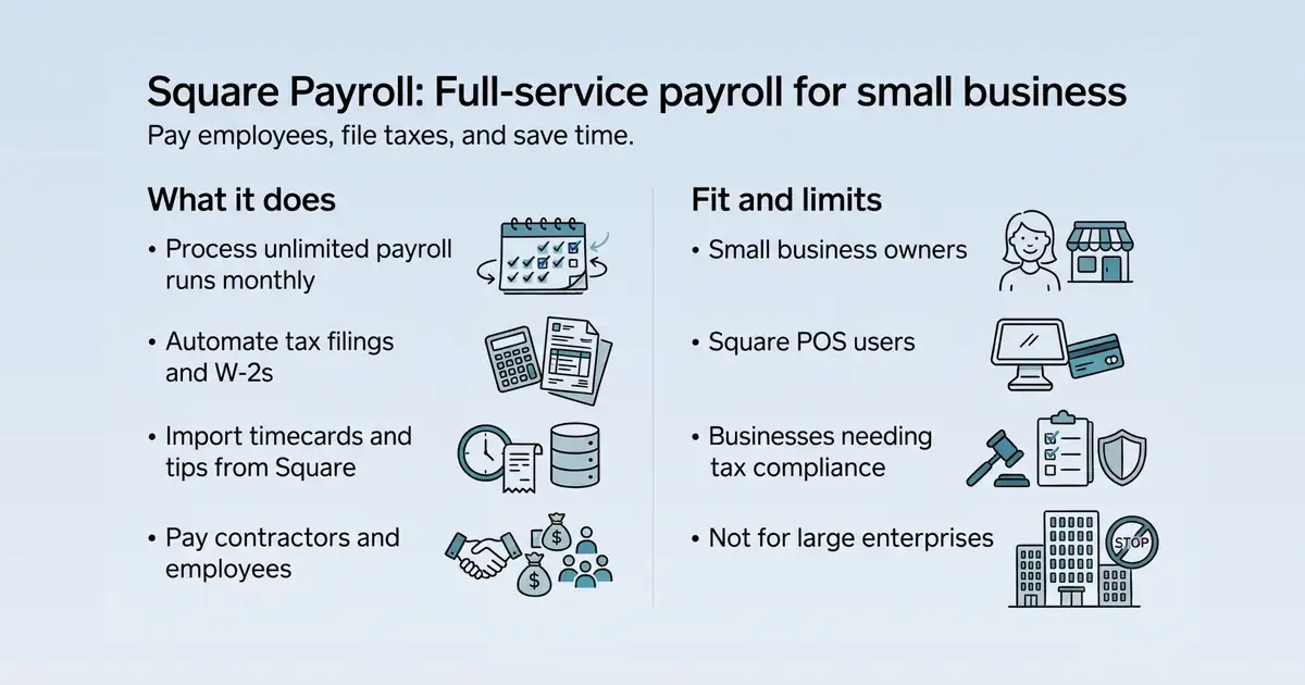 Square Payroll at a glance