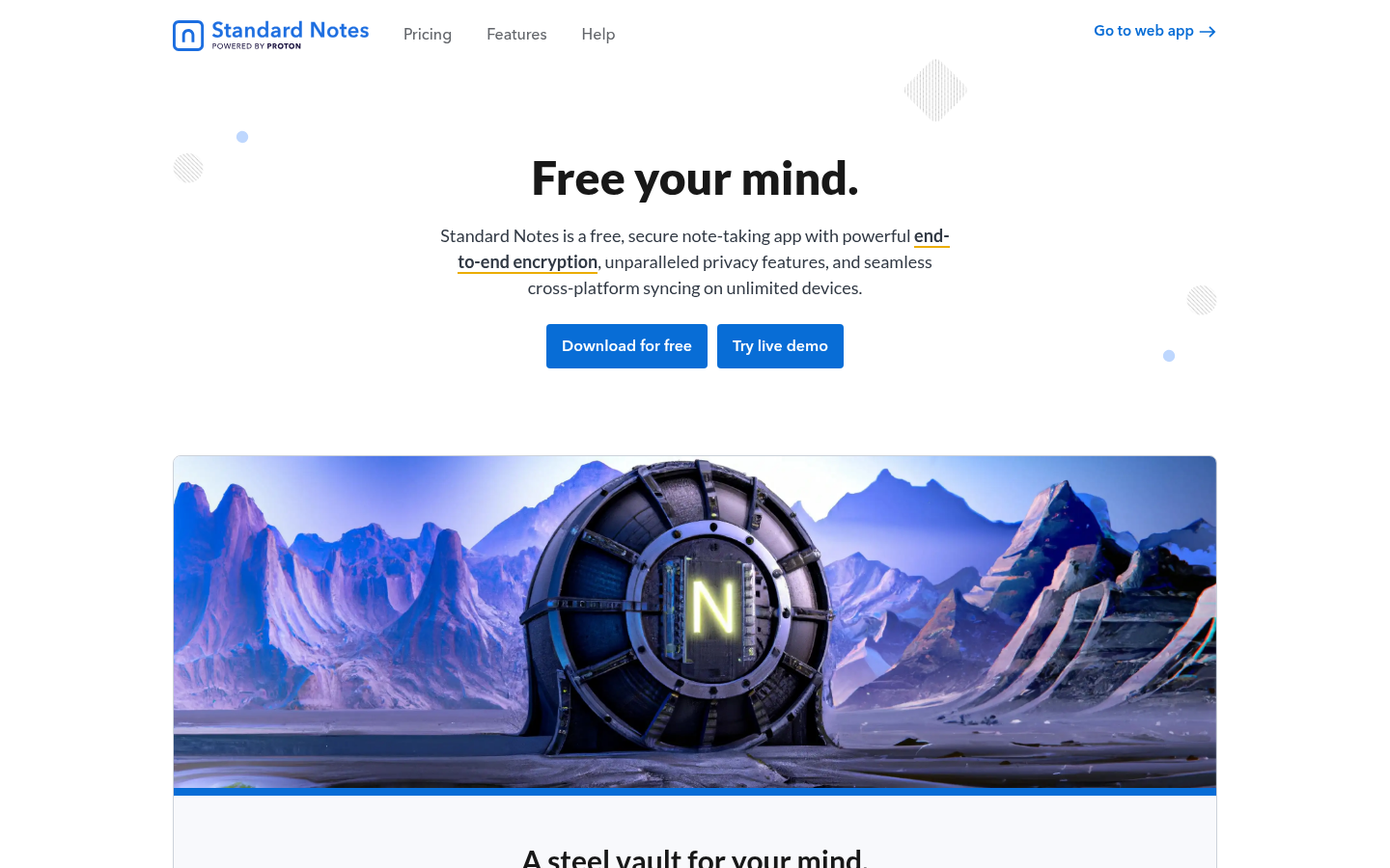 Homepage of the website, as captured