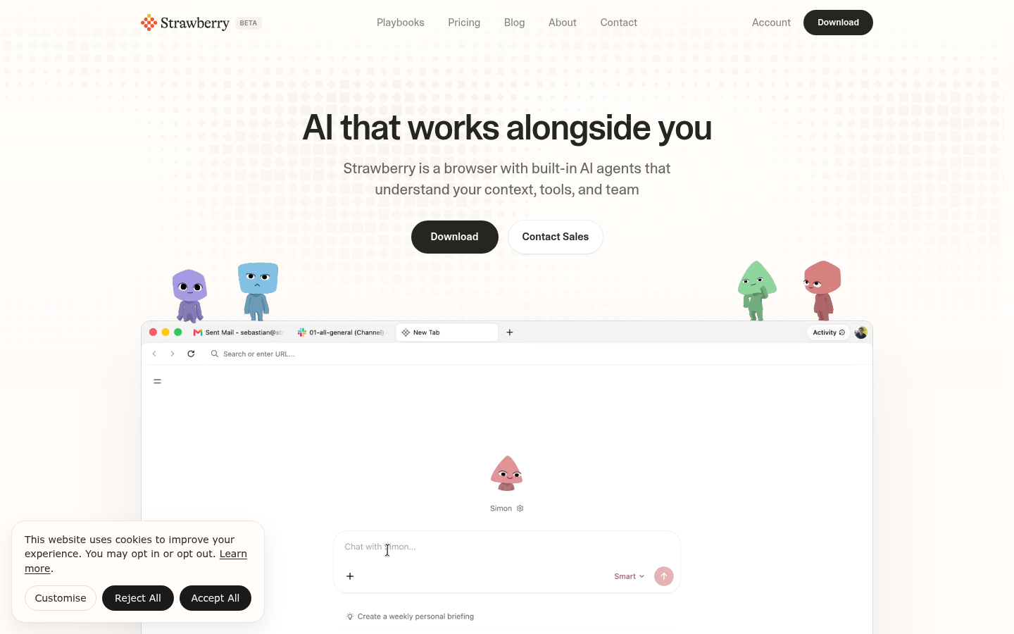 Homepage of the website, as captured