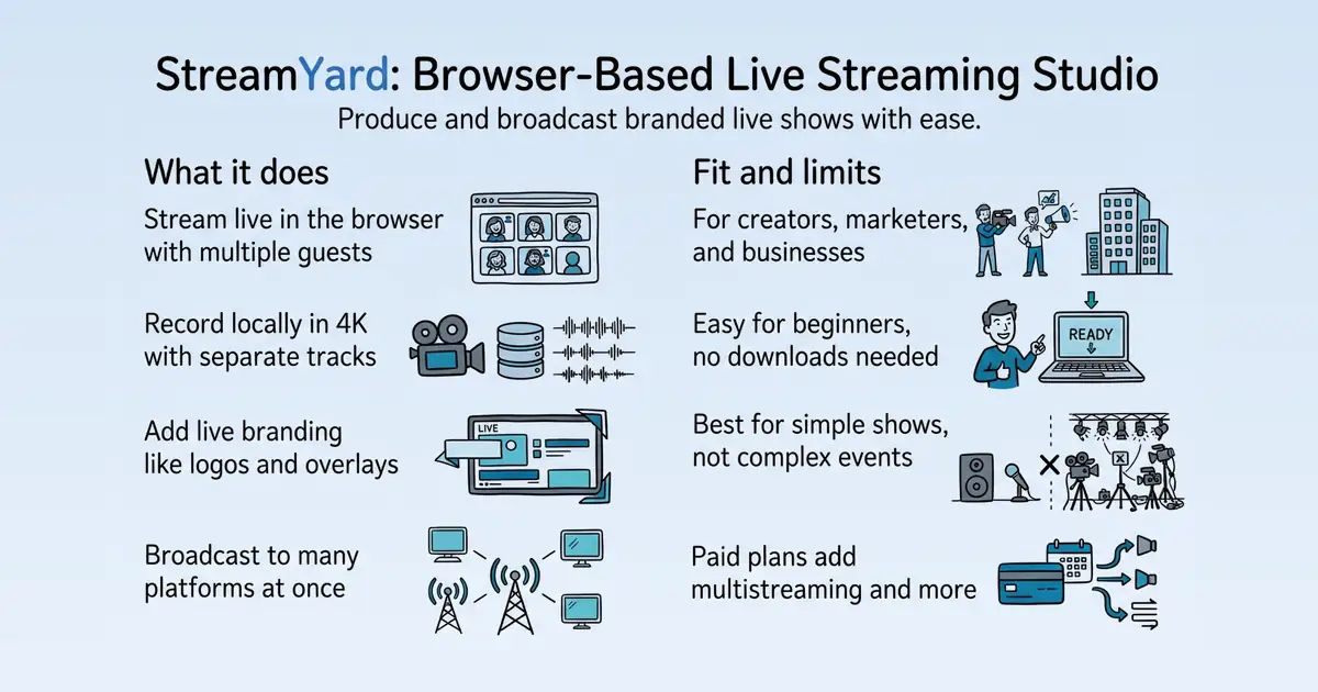 StreamYard at a glance