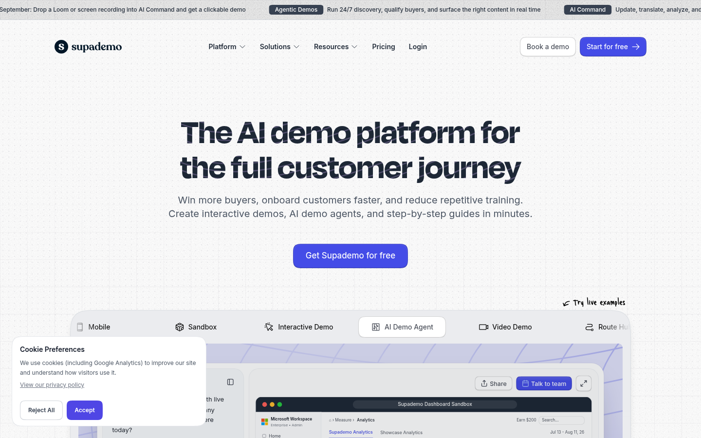 Homepage of the website, as captured