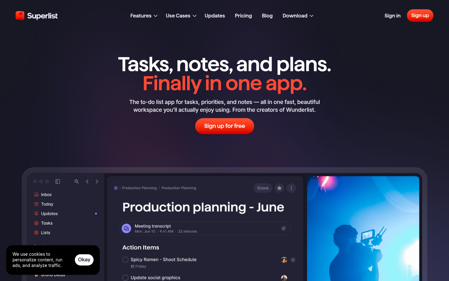 Homepage of the website, as captured