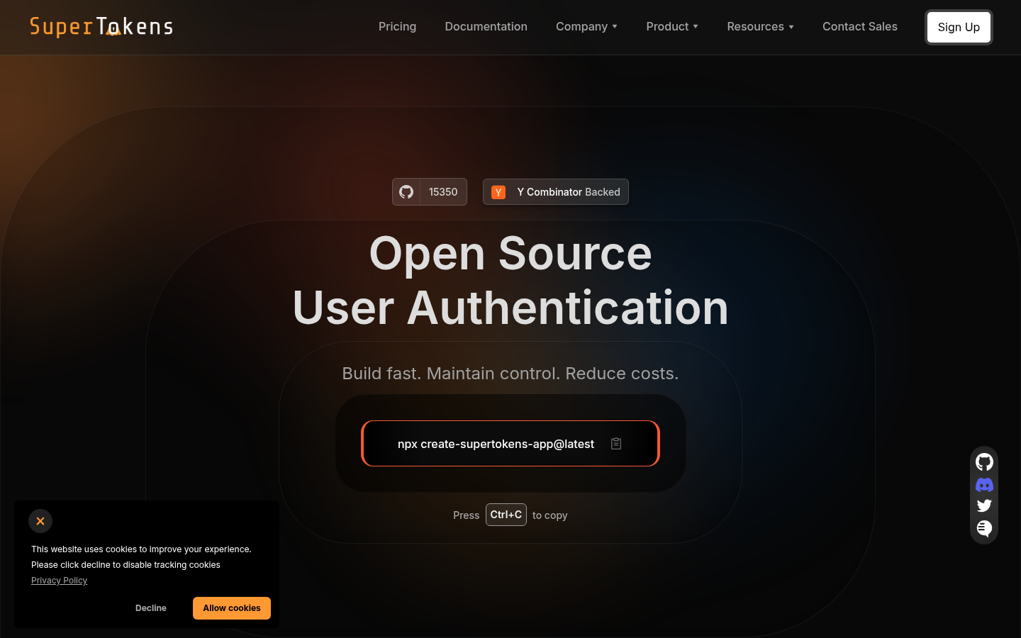Homepage of the website, as captured