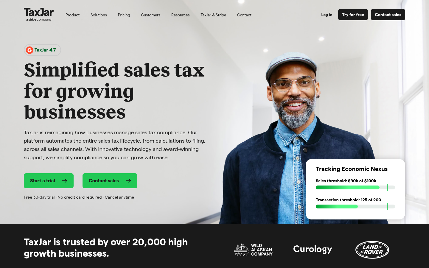 Homepage of the website, as captured