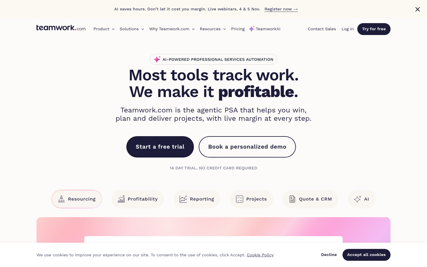 Homepage of the website, as captured