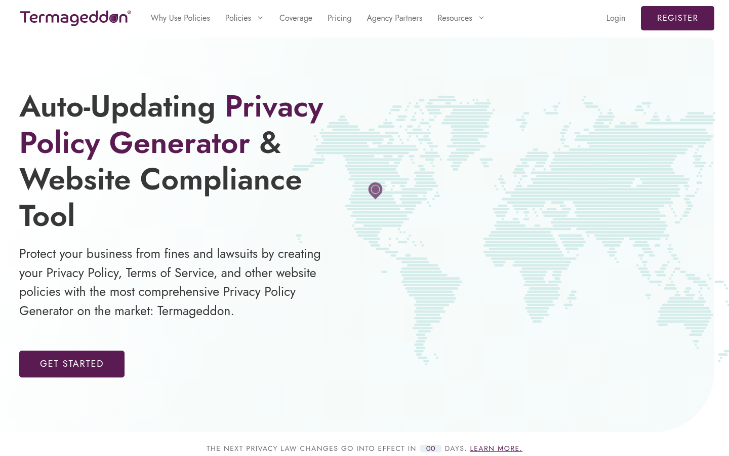 Homepage of the website, as captured