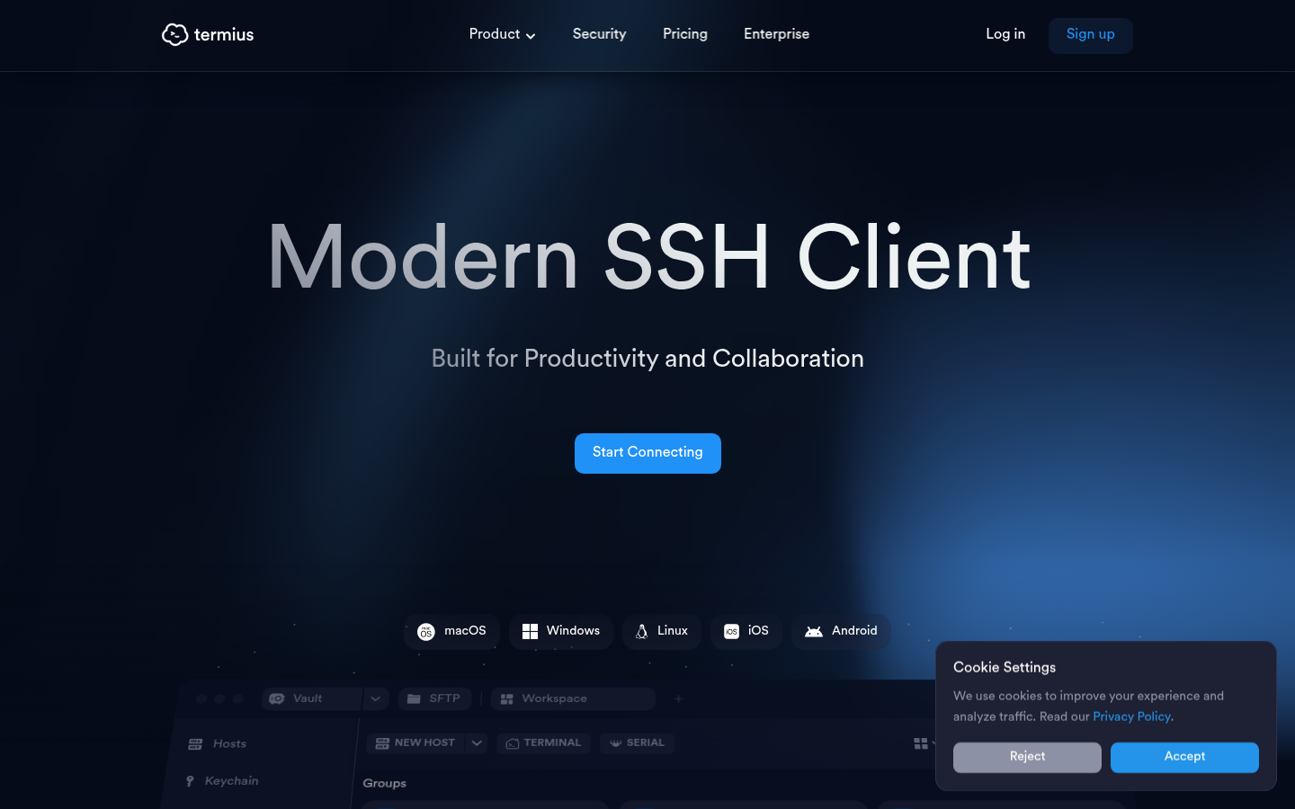 Homepage of the website, as captured