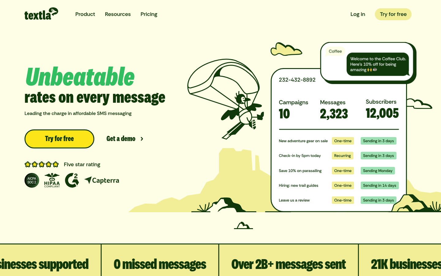 Homepage of the website, as captured