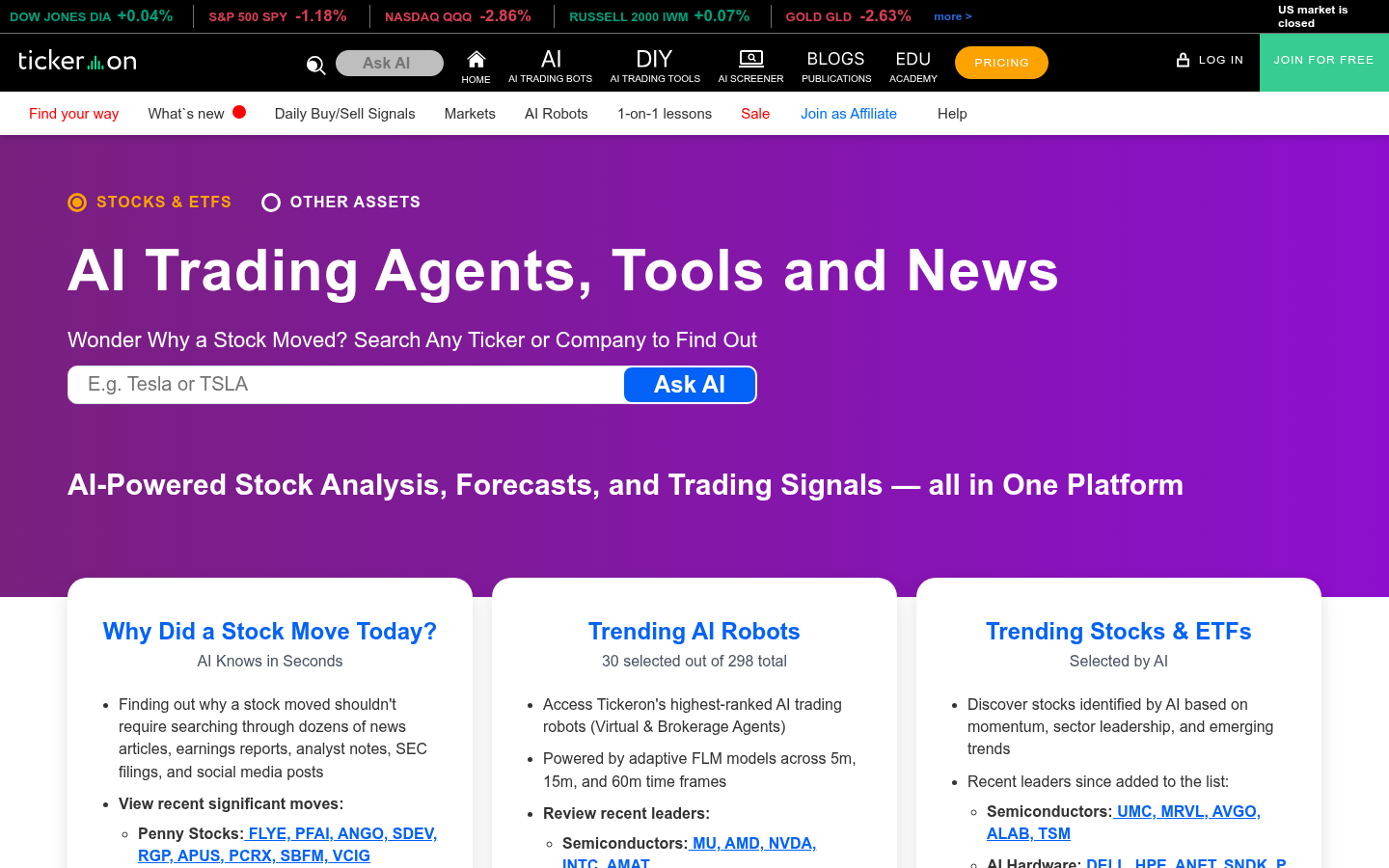 Homepage of the website, as captured