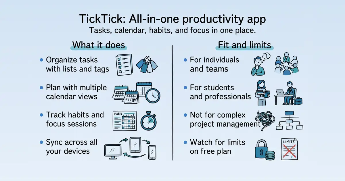 TickTick at a glance