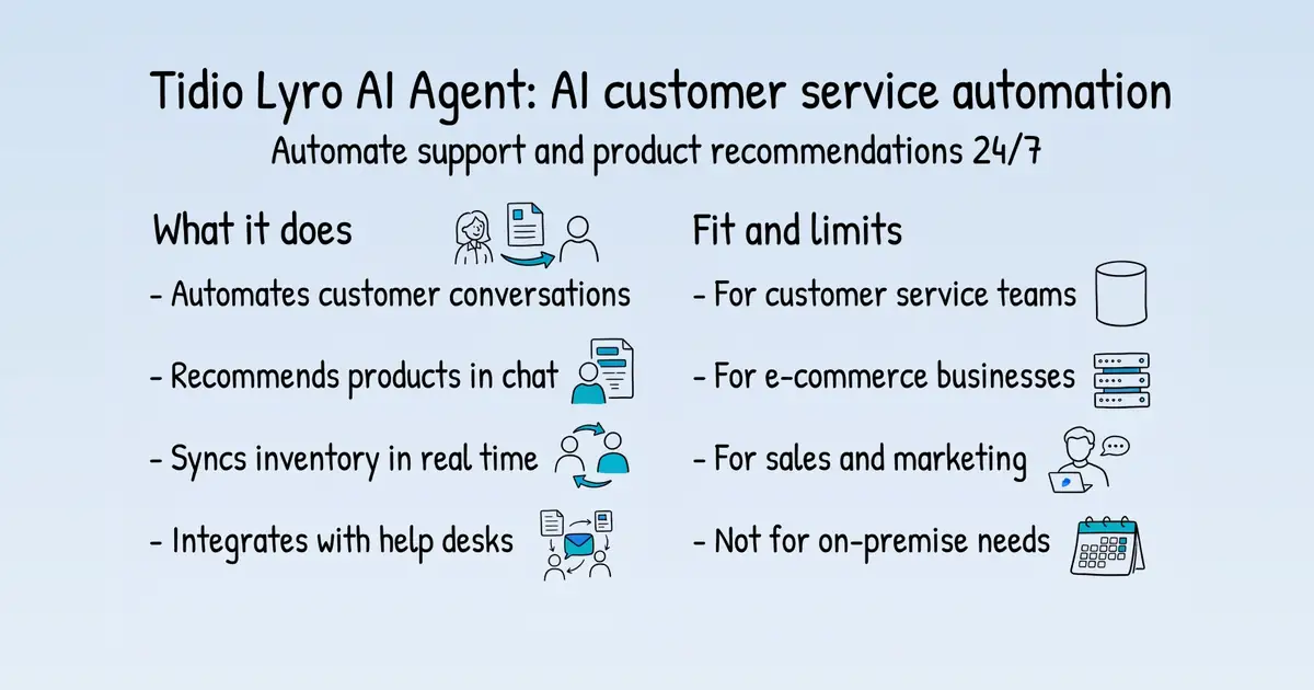 Tidio Lyro AI Agent at a glance
