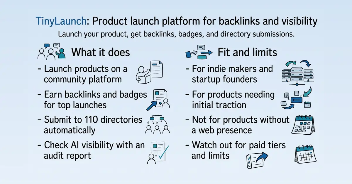 TinyLaunch at a glance