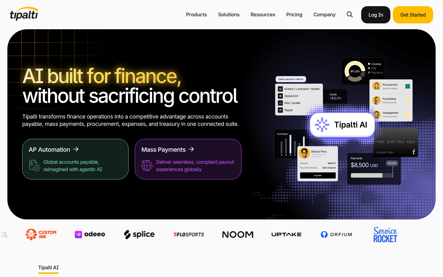 Homepage of the website, as captured