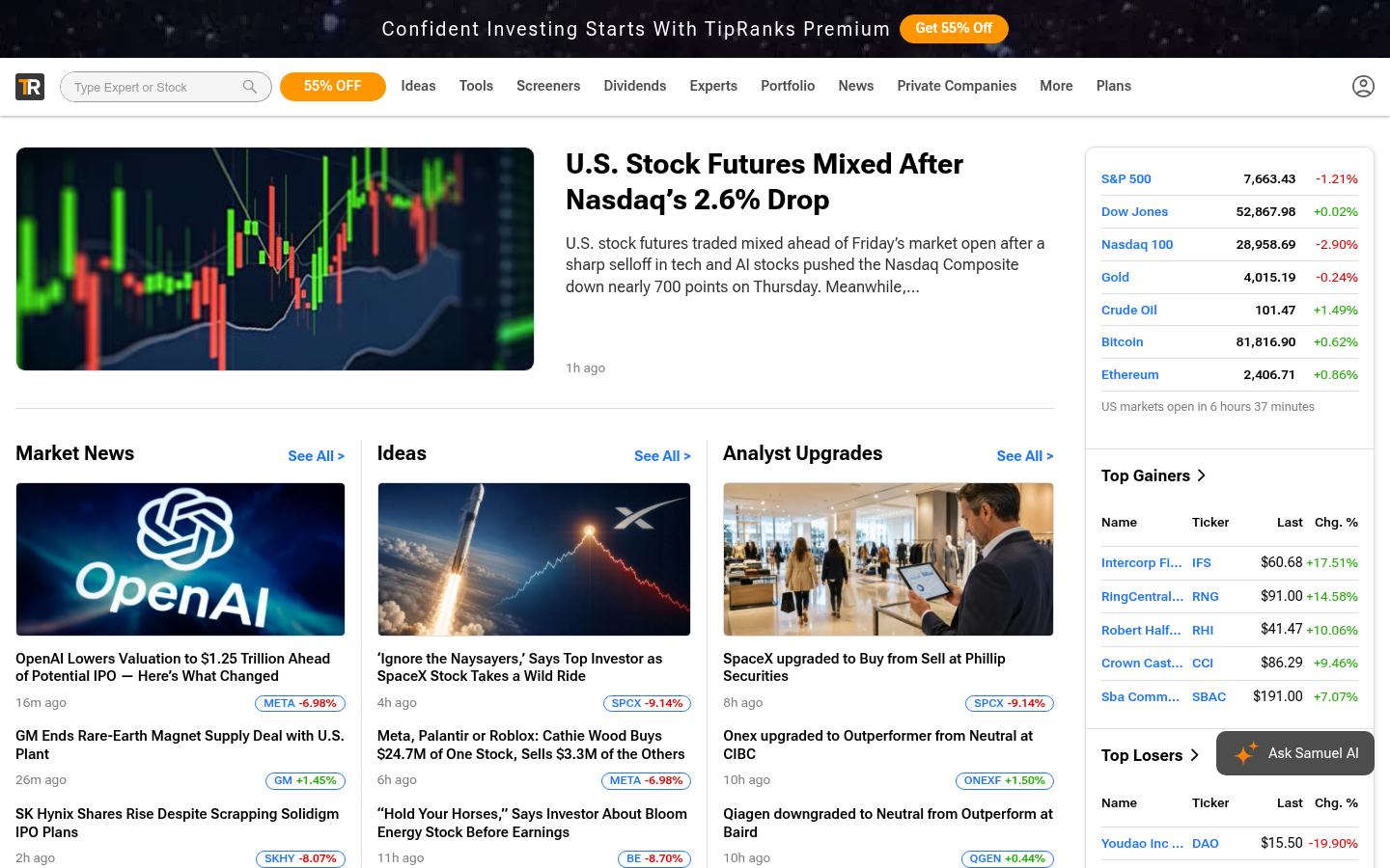 Homepage of the website, as captured