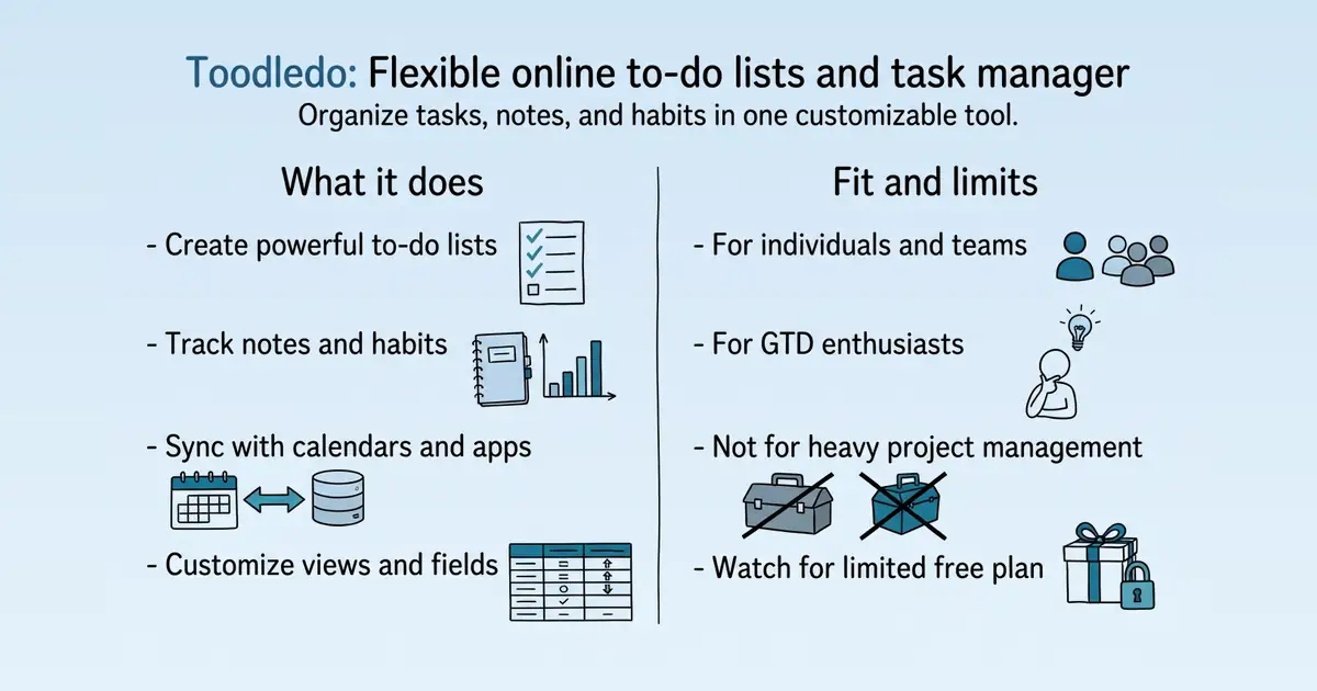 Toodledo at a glance