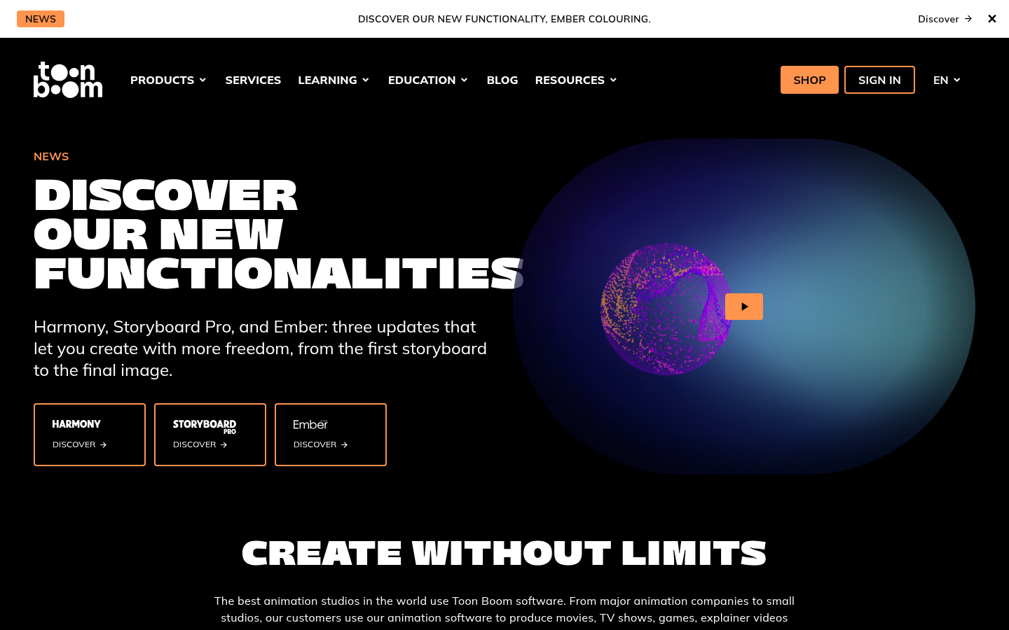 Homepage of the website, as captured