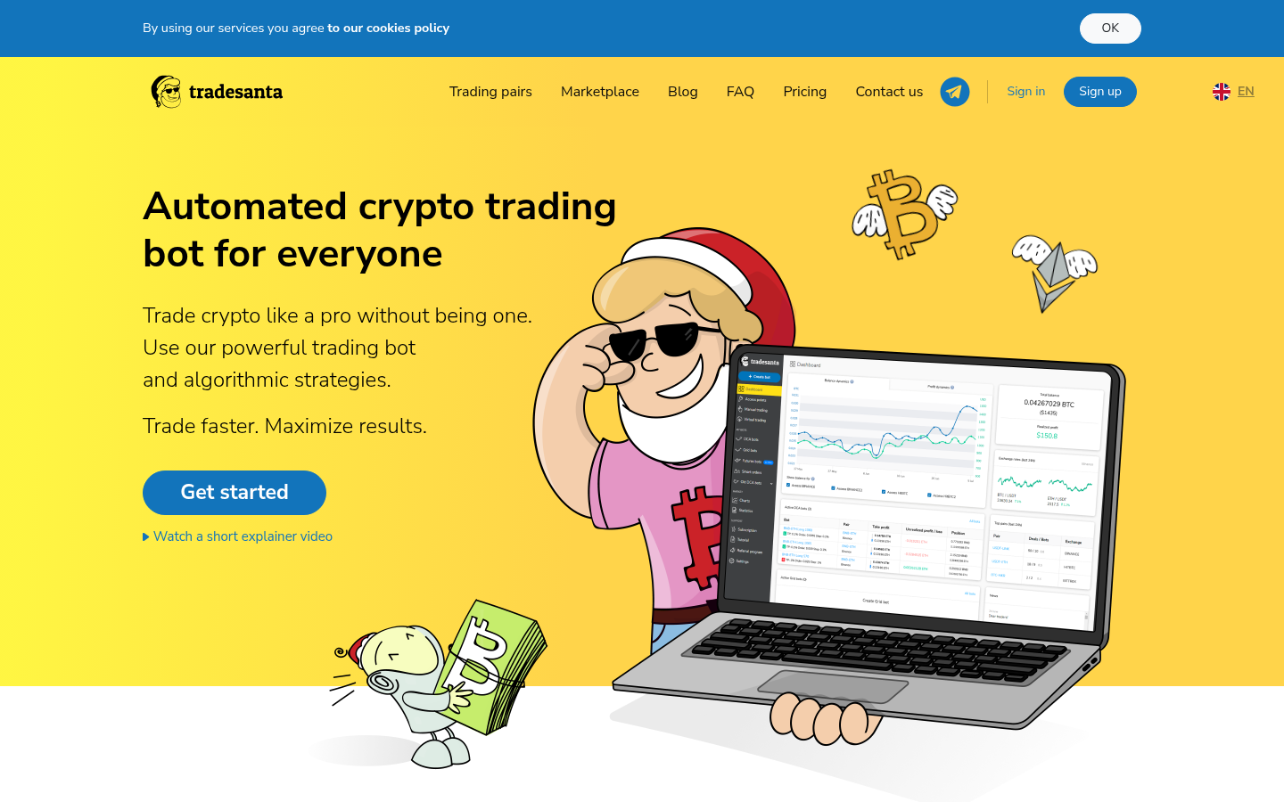 Homepage of the website, as captured