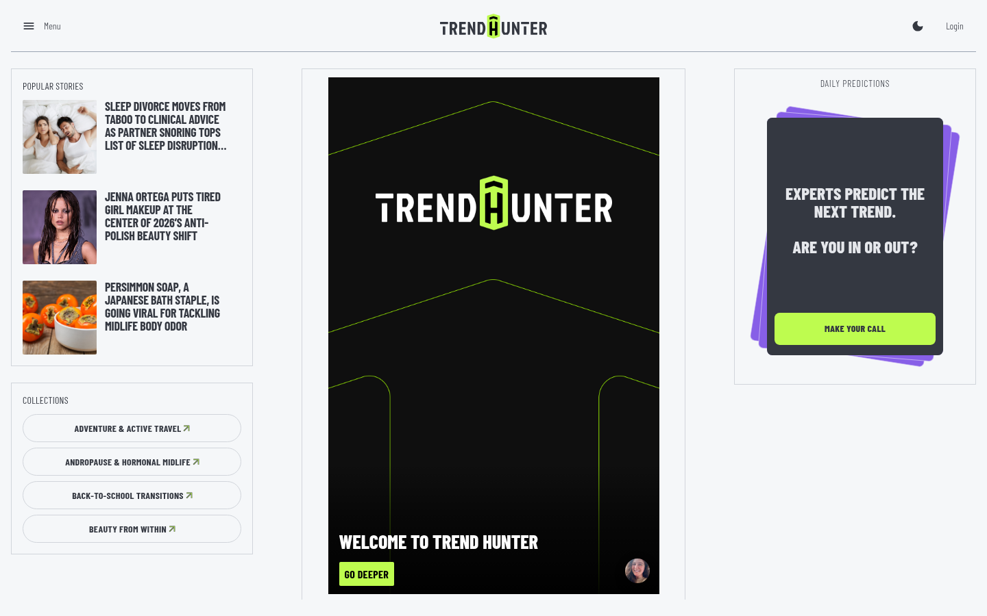 Homepage of the website, as captured