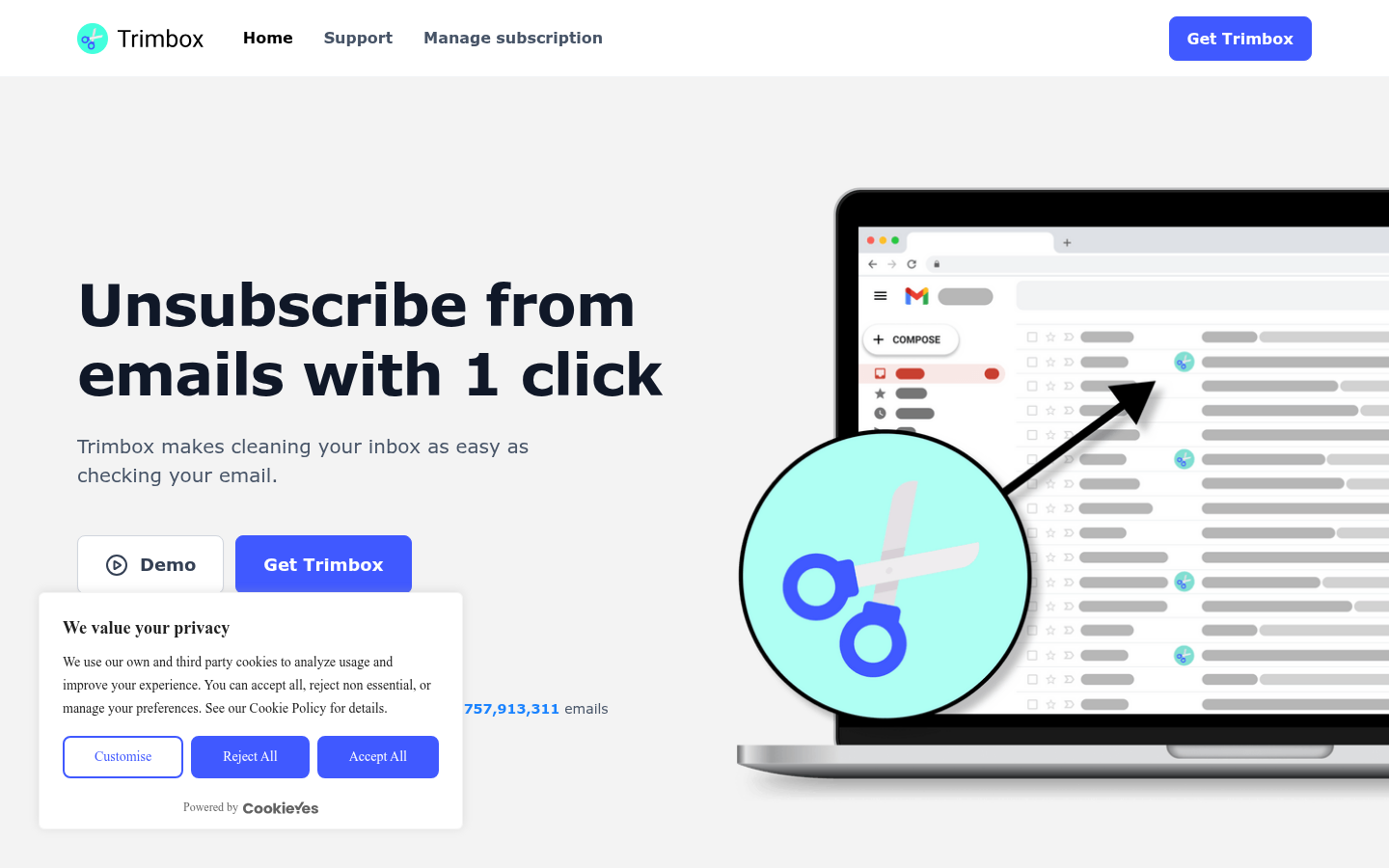 Homepage of the website, as captured