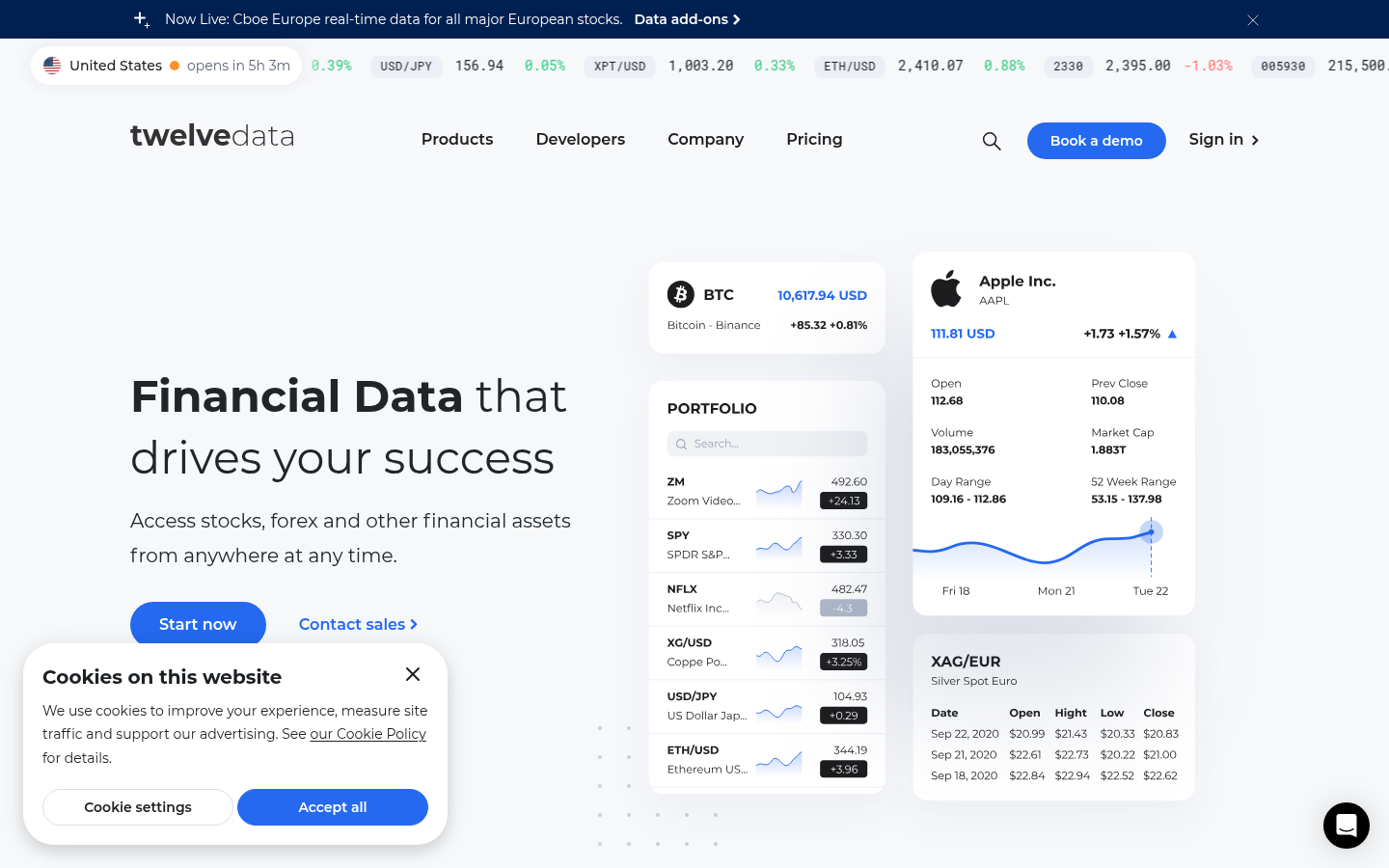 Homepage of the website, as captured