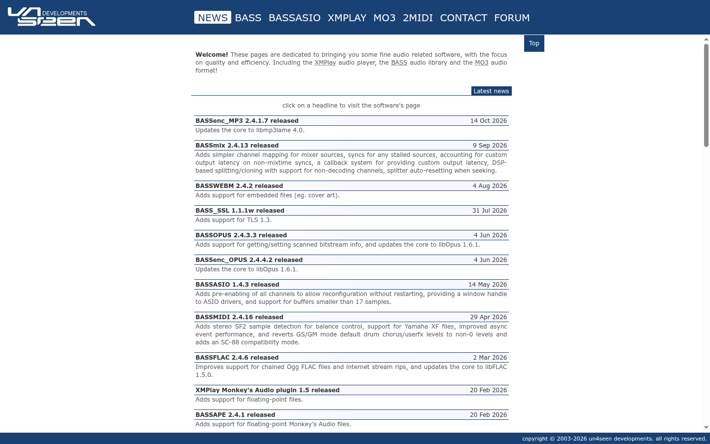 Homepage of the website, as captured