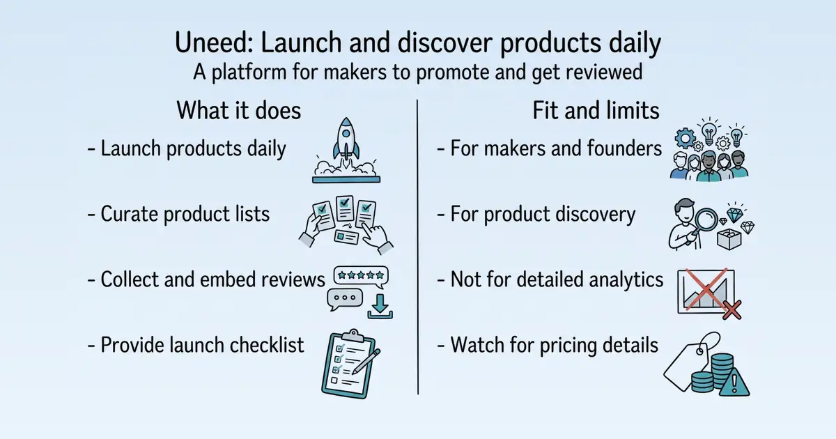 Uneed at a glance