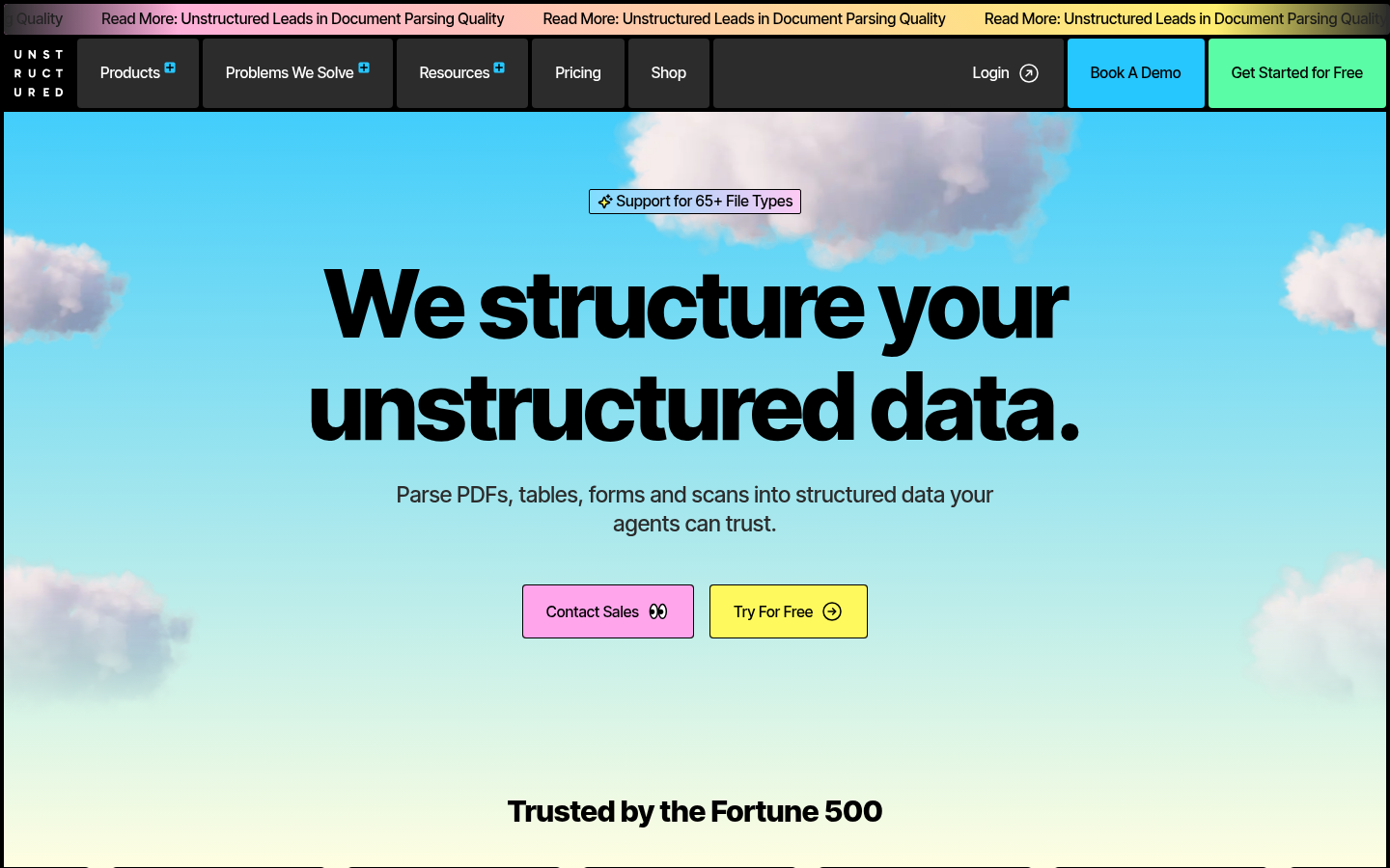 Homepage of the website, as captured