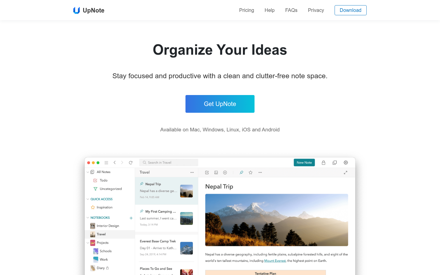 Homepage of the website, as captured