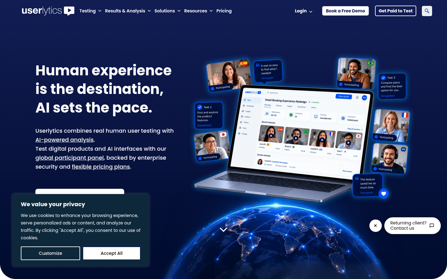 Homepage of the website, as captured