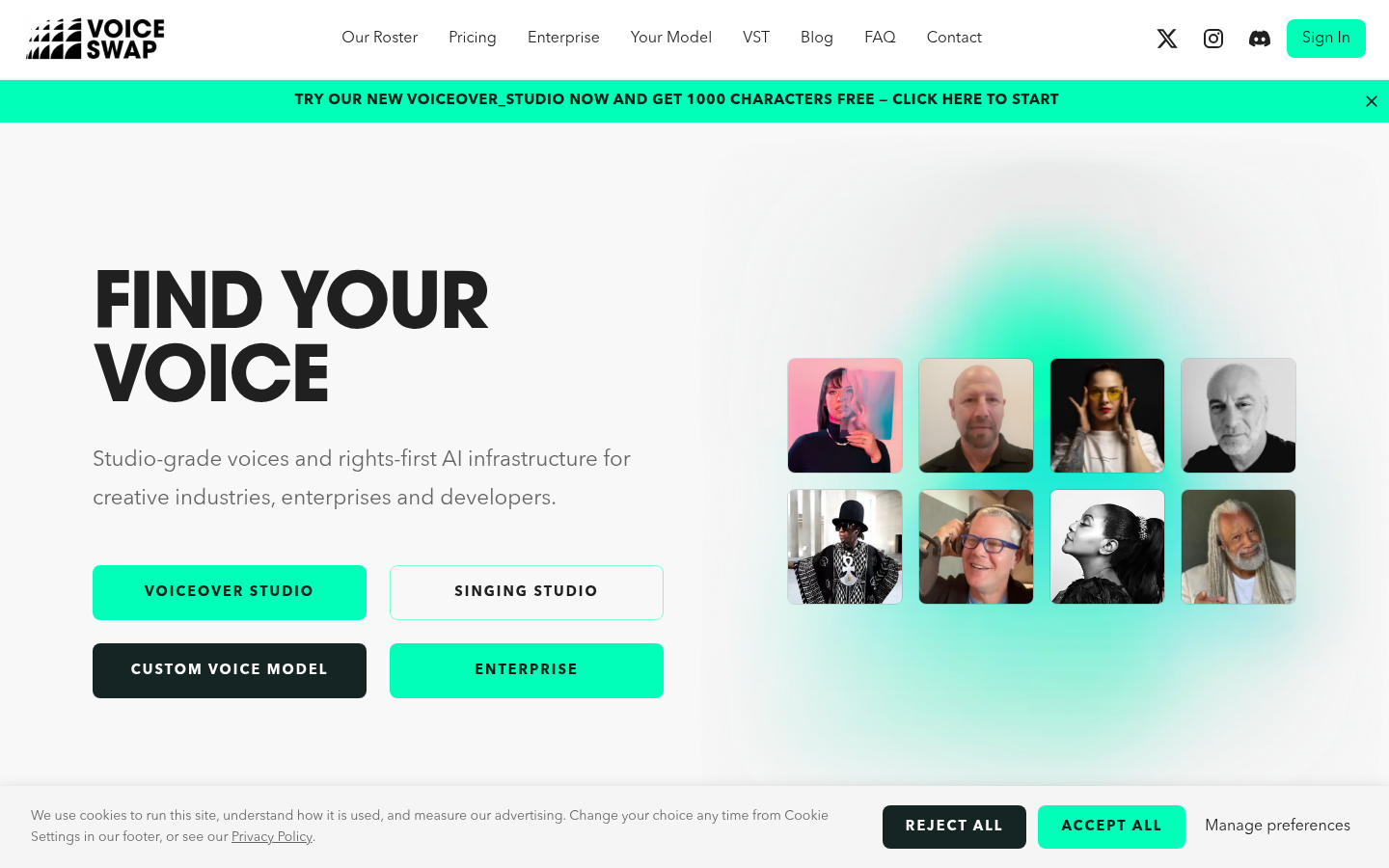 Homepage of the website, as captured
