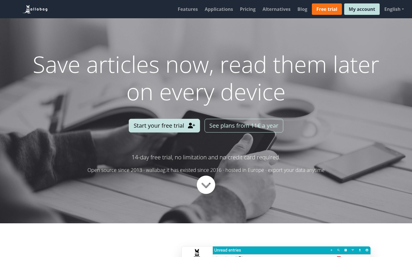 Homepage of the website, as captured