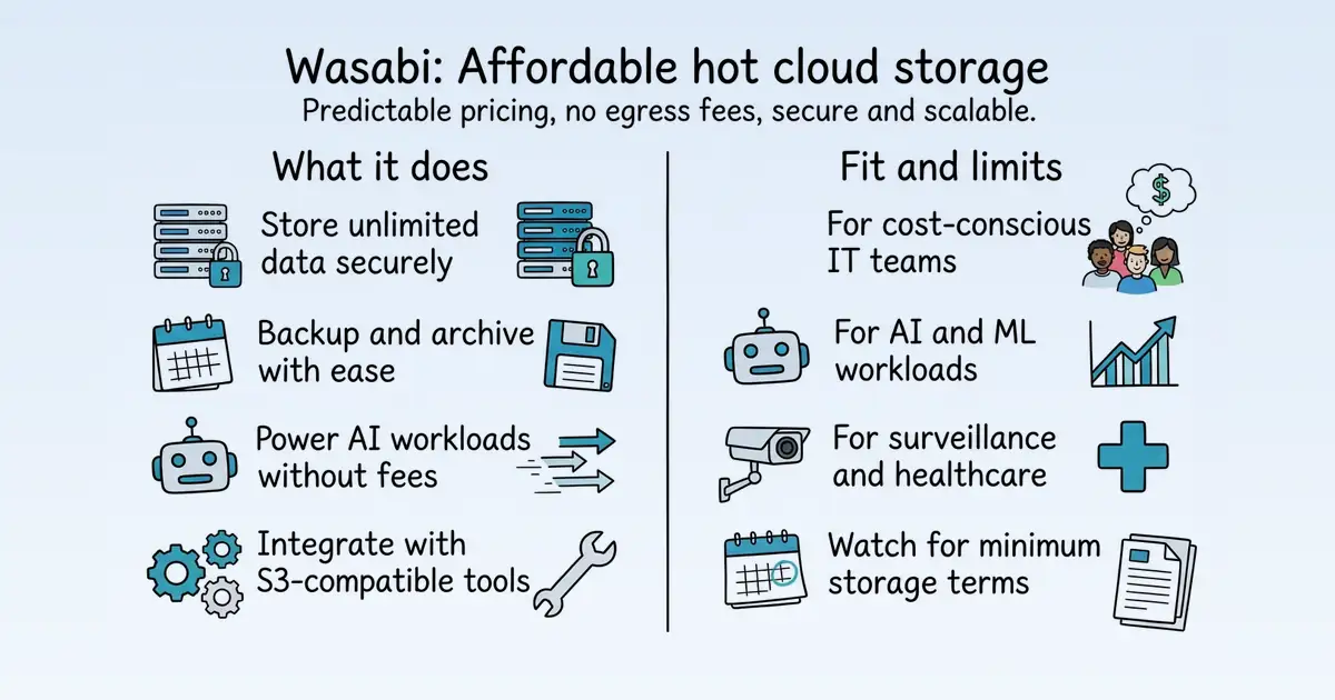Wasabi Hot Cloud Storage at a glance