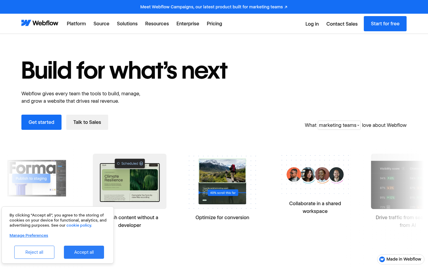Homepage of the website, as captured