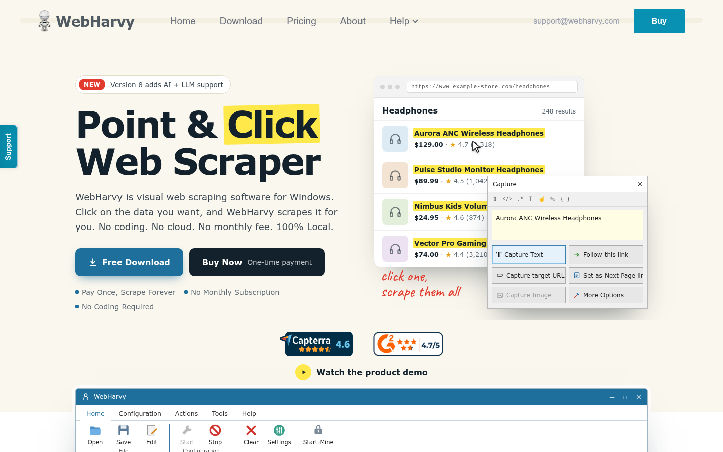Homepage of the website, as captured